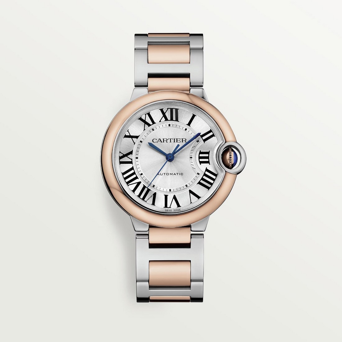 Đồng Hồ Cartier Ballon Bleu De Cartier Watch 36mm Nữ Xám Vàng Hồng